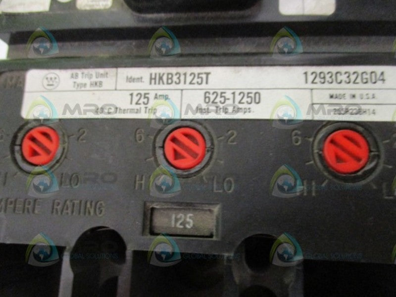 WESTINGHOUSE KB3125 CIRCUIT BREAKER 125A *NEW NO BOX*