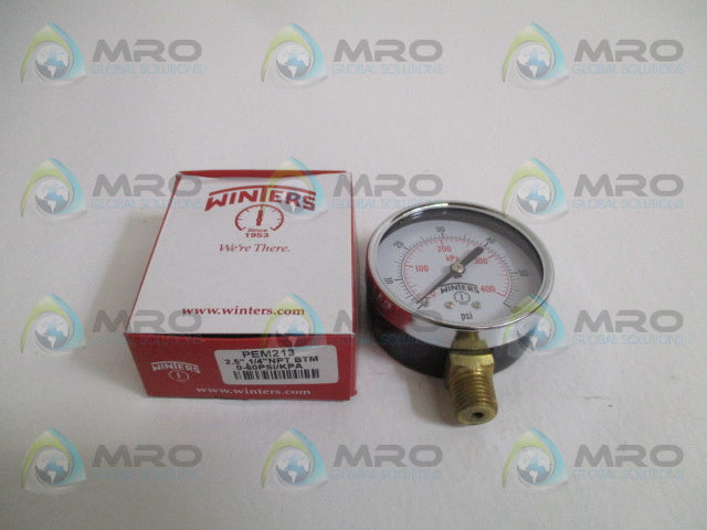 WINTERS PEM213 0-60PSI/KPA PRESSURE GAUGE *NEW IN BOX*