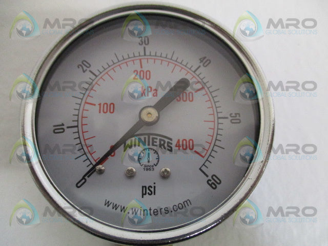 WINTERS PEM213 0-60PSI/KPA PRESSURE GAUGE *NEW IN BOX*