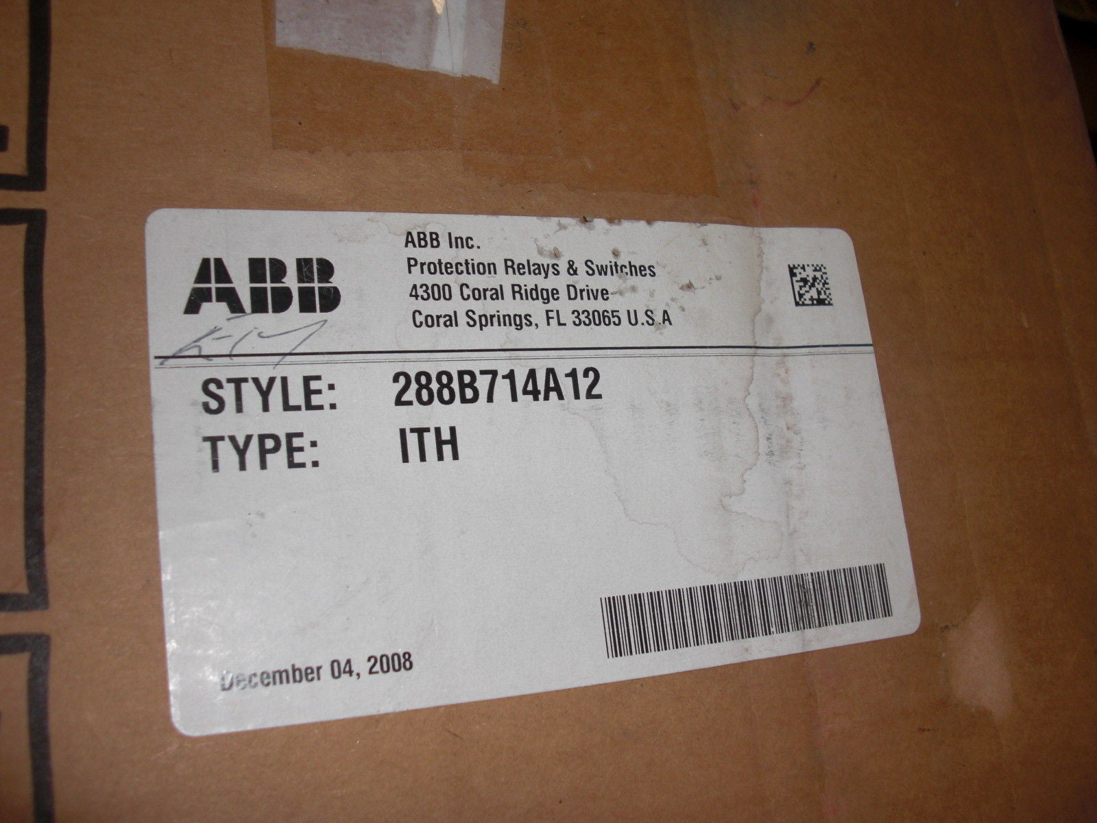 ABB 288B714A12 *NEW IN THE BOX*