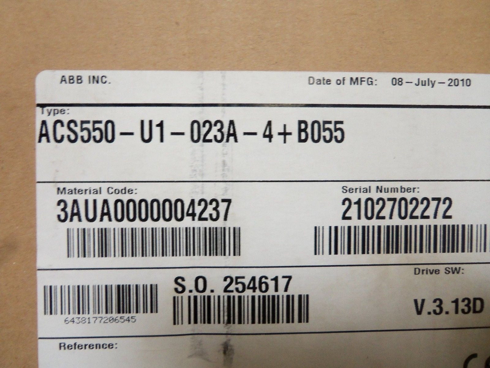 ABB ACS550-U1-023A-4+B055 AC DRIVE *NEW IN BOX*