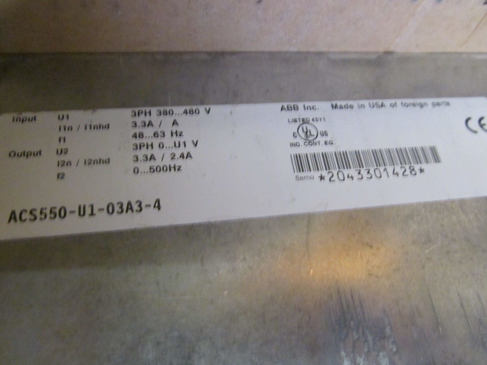 ABB ACS550-U1-03A3-4 AC DRIVE *NEW IN BOX*