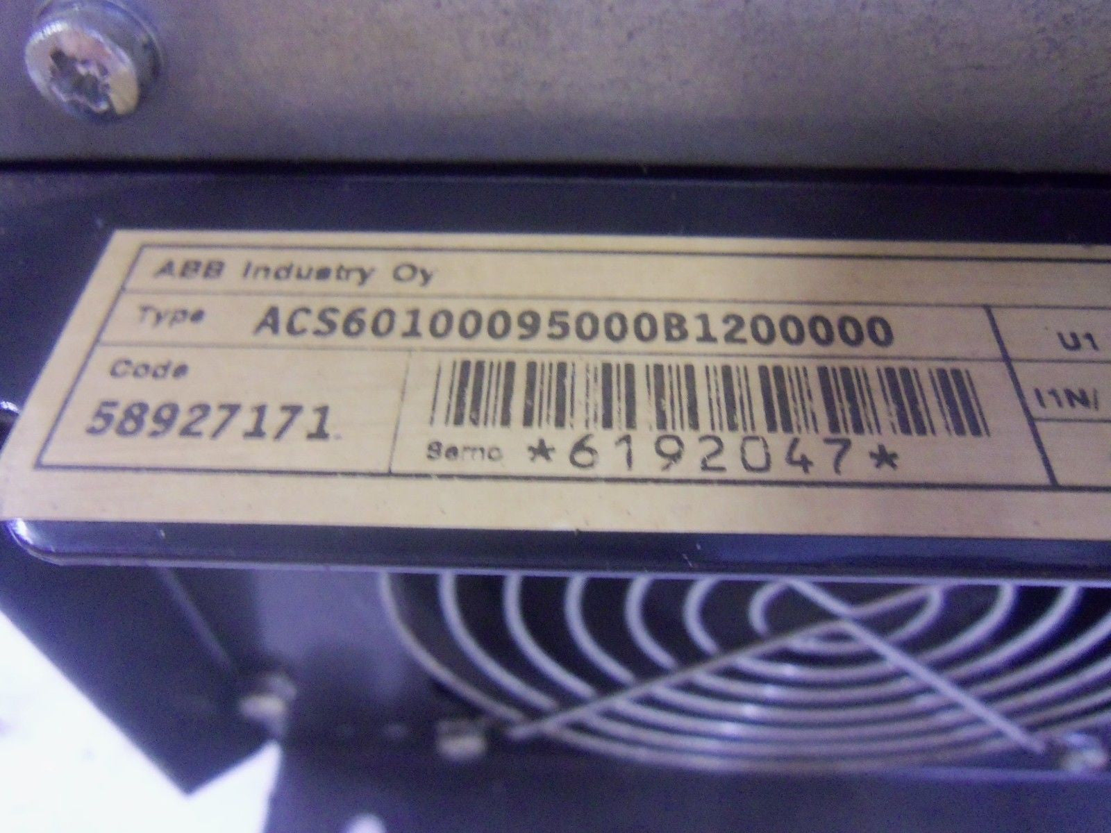 ABB ACS60100095000B1200000 NO KEYPAD *USED*