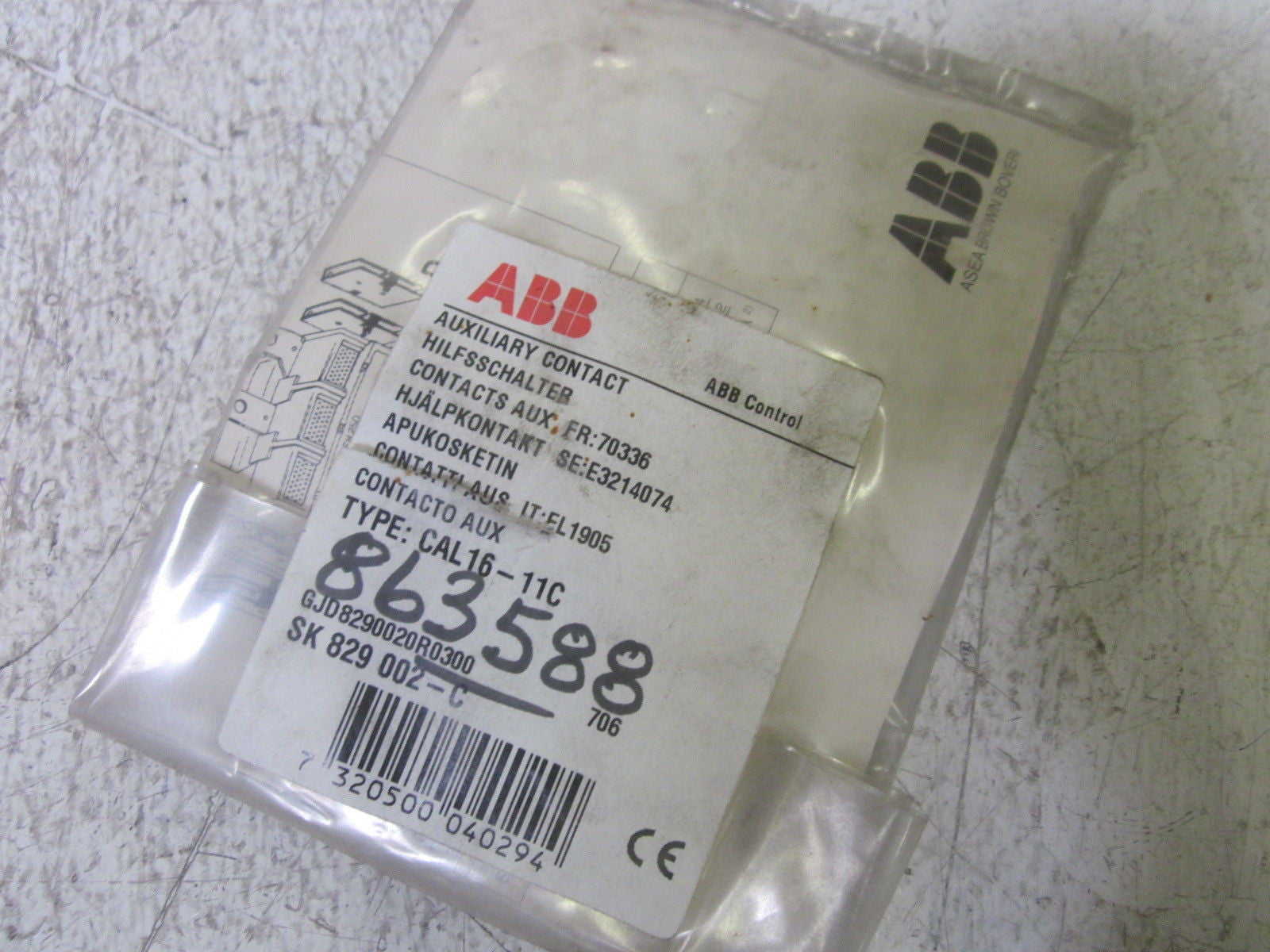 ABB CAL16-11C AUXILLARY CONTACT *NEW IN FACTORY BAG*