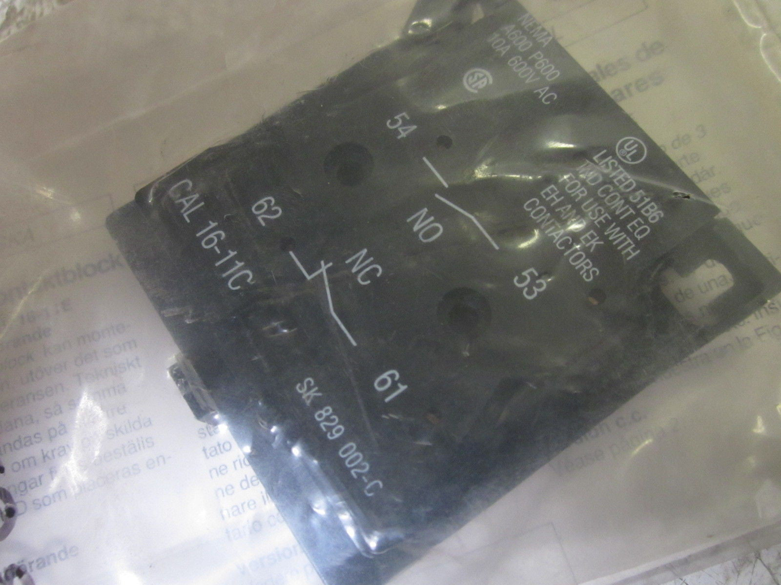ABB CAL16-11C AUXILLARY CONTACT *NEW IN FACTORY BAG*