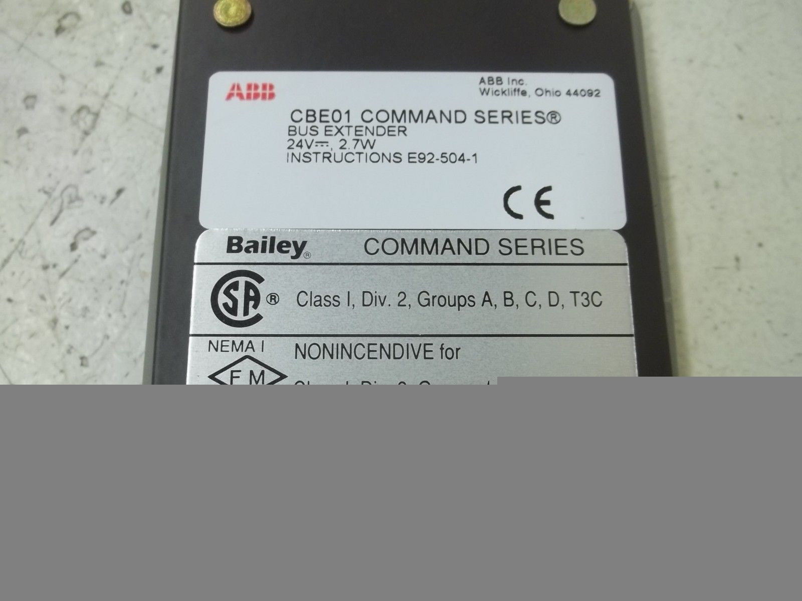 ABB CBE01 COMMAND SERIES BUS EXTENDER *USED*