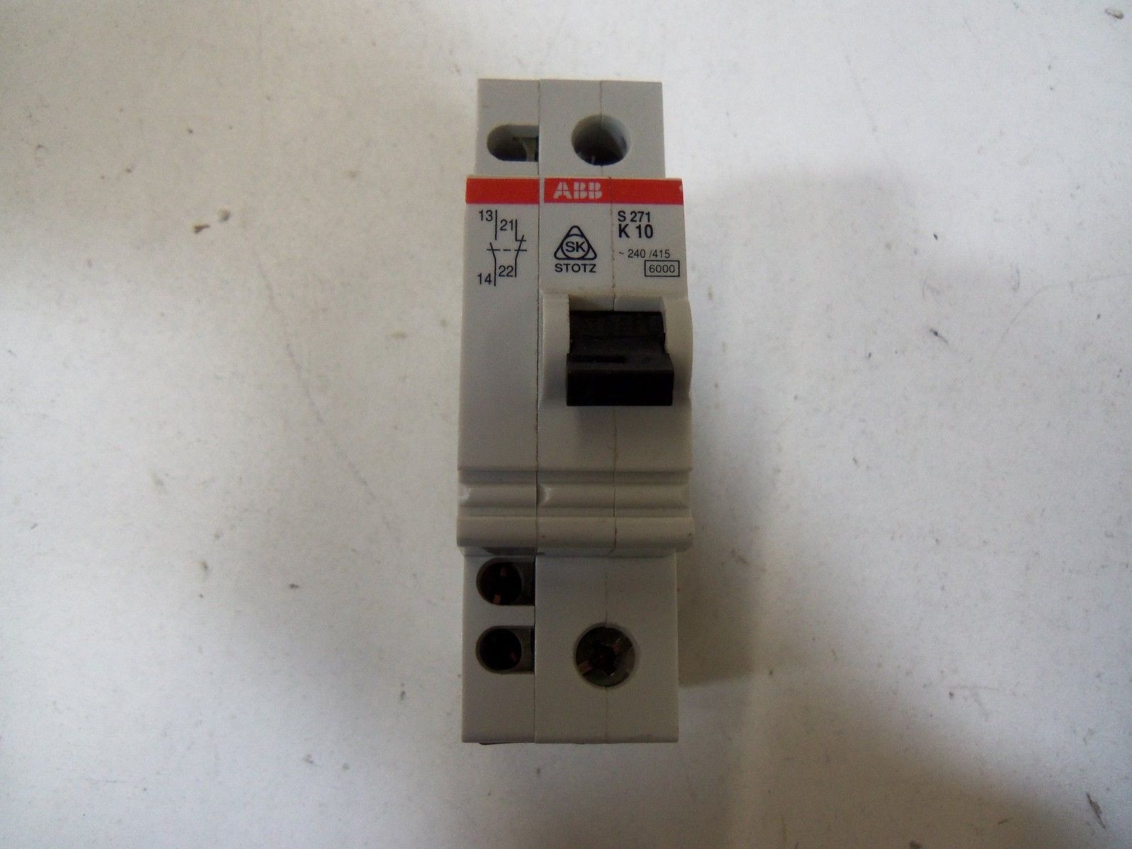 ABB S271-K10 CIRCUIT BREAKER 10A w/ S2-H AUXILIARY CONTACT *NEW NO BOX*