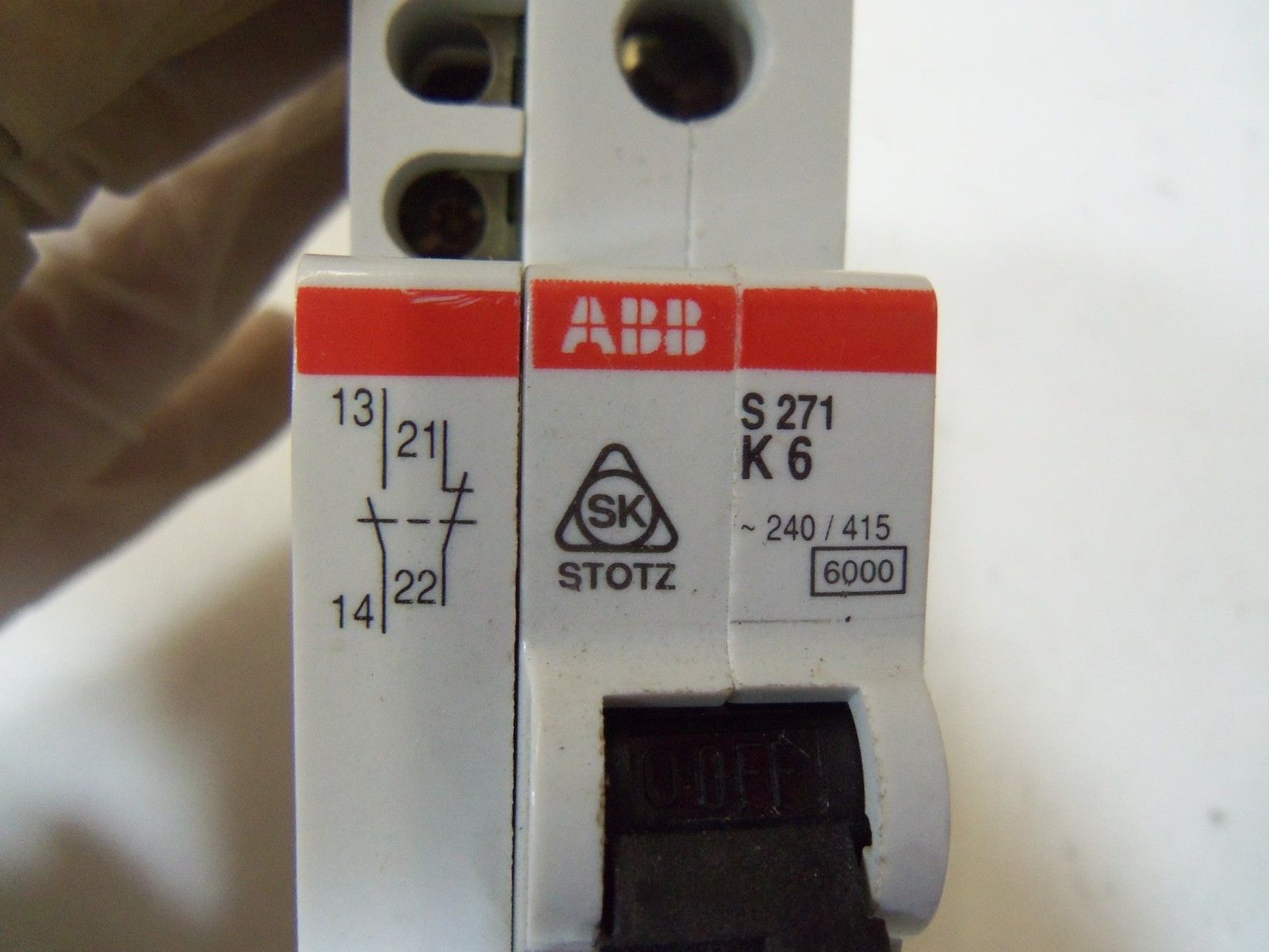 ABB S271-K6 CIRCUIT BREAKER 6A W/ S2-H AUXILIARY CONTACT *NEW NO BOX*