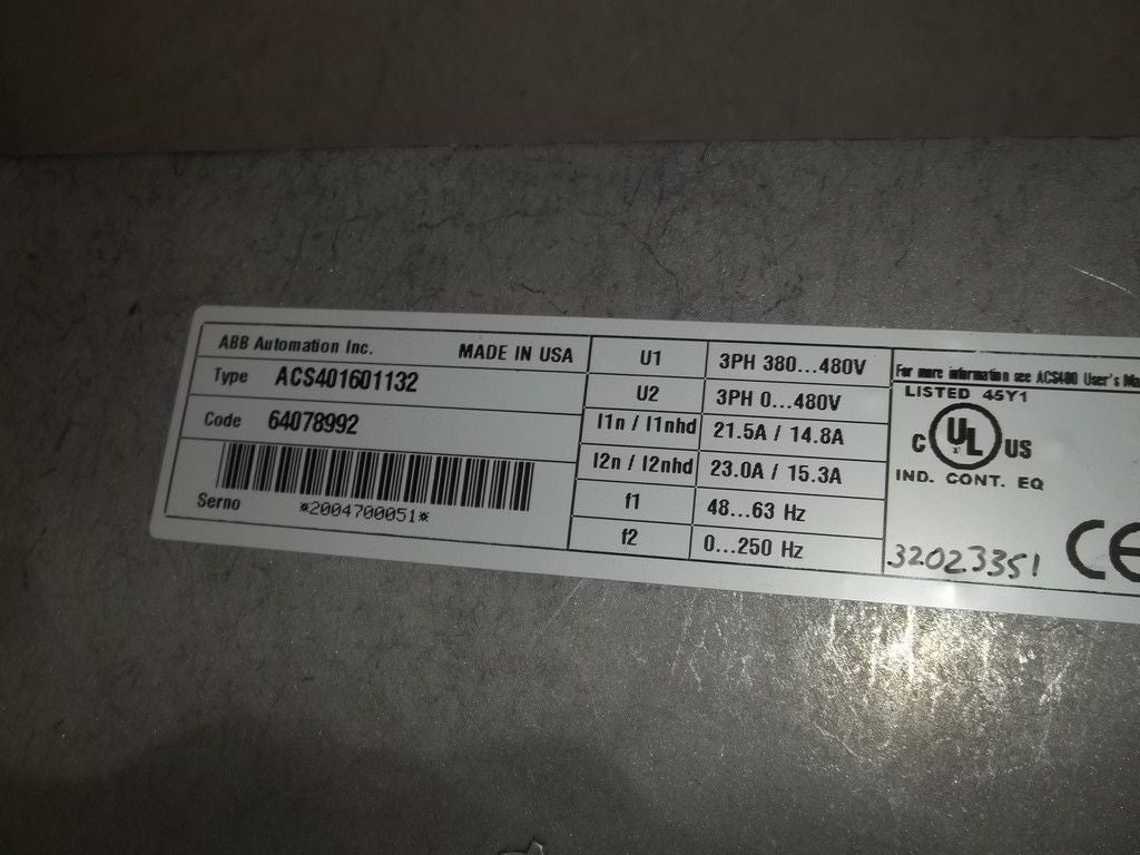 ABB DRIVE ACS401601132 *USED*