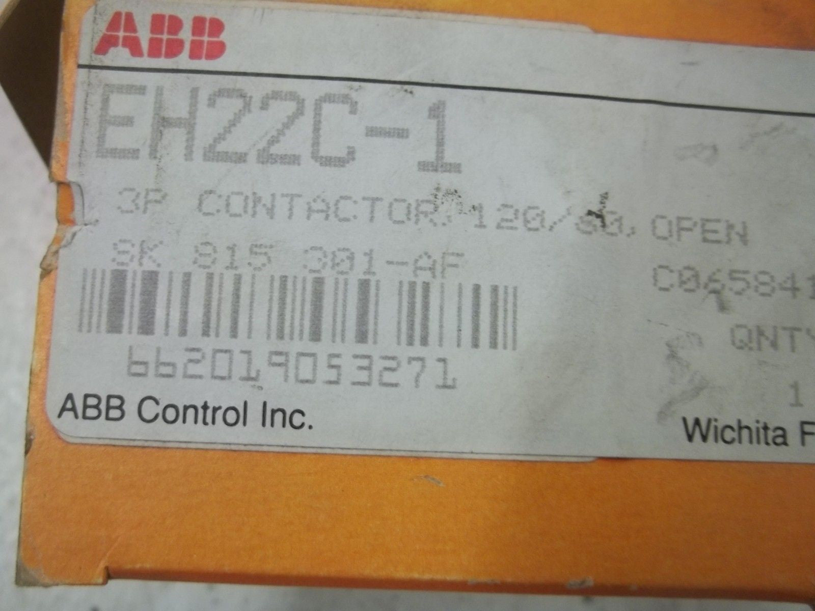 ABB EH22C-1 3P-CONTACTOR 120/60 *NEW IN BOX*