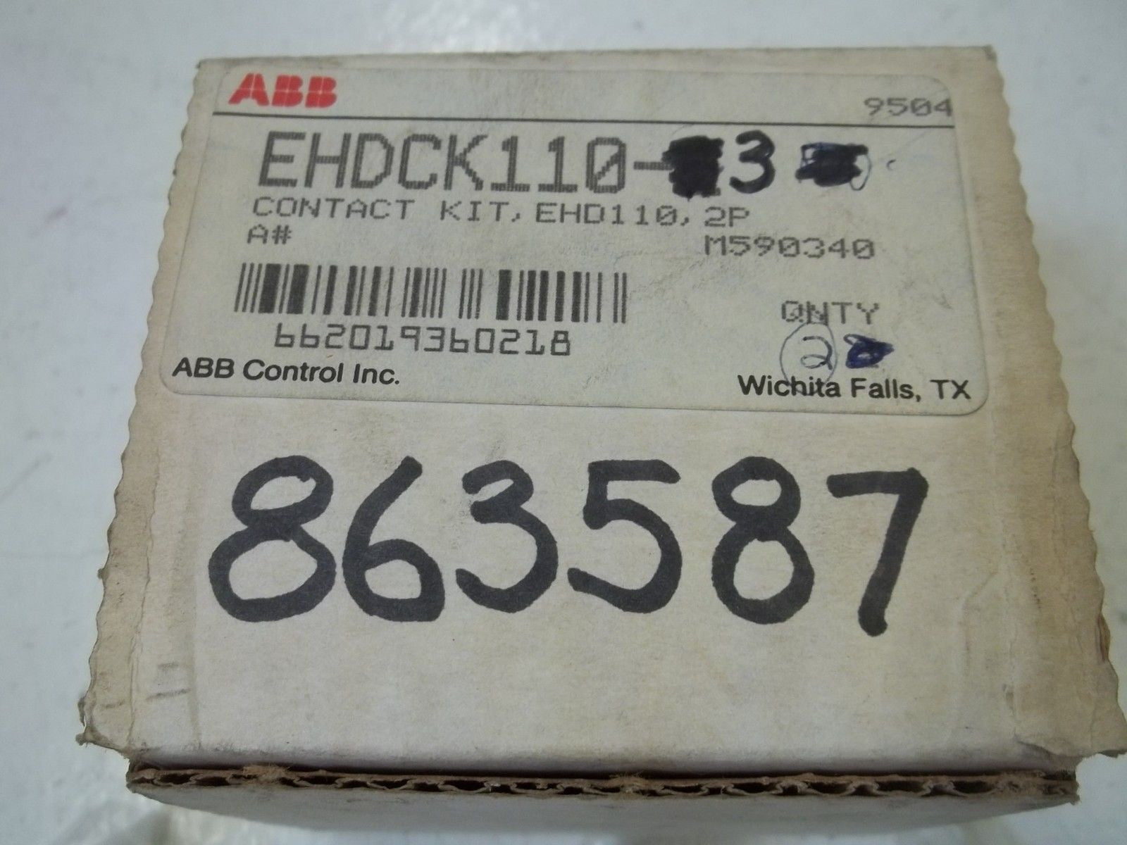 ABB EHDCK110-3 CONTACT KIT *USED*