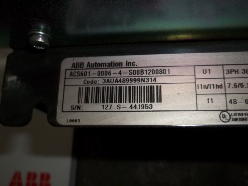 ABB FREQUENCY DRIVE ACS601-0006-4-S00B1200801 *NEW*