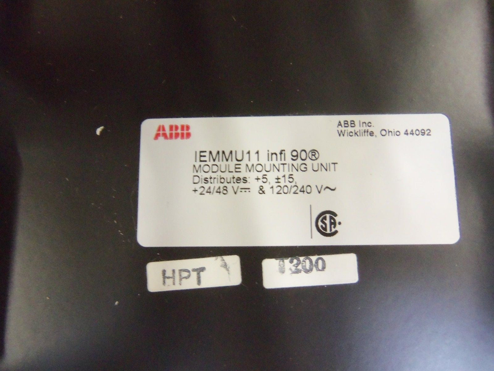 ABB INFI-90 IEMMU11 12-SLOT RACK *NEW NO BOX*
