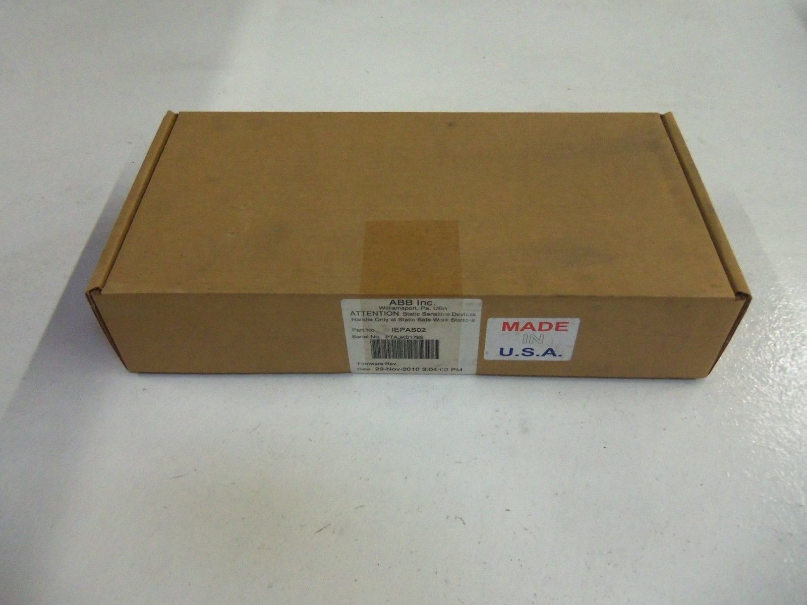 ABB IEPAS02 SEAL DATE 11-29-10 * SEALED *