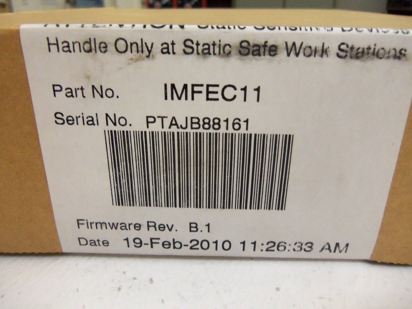 ABB IMFEC11 SEAL DATE 2-19-10 INPUT MODULE *SEALED*