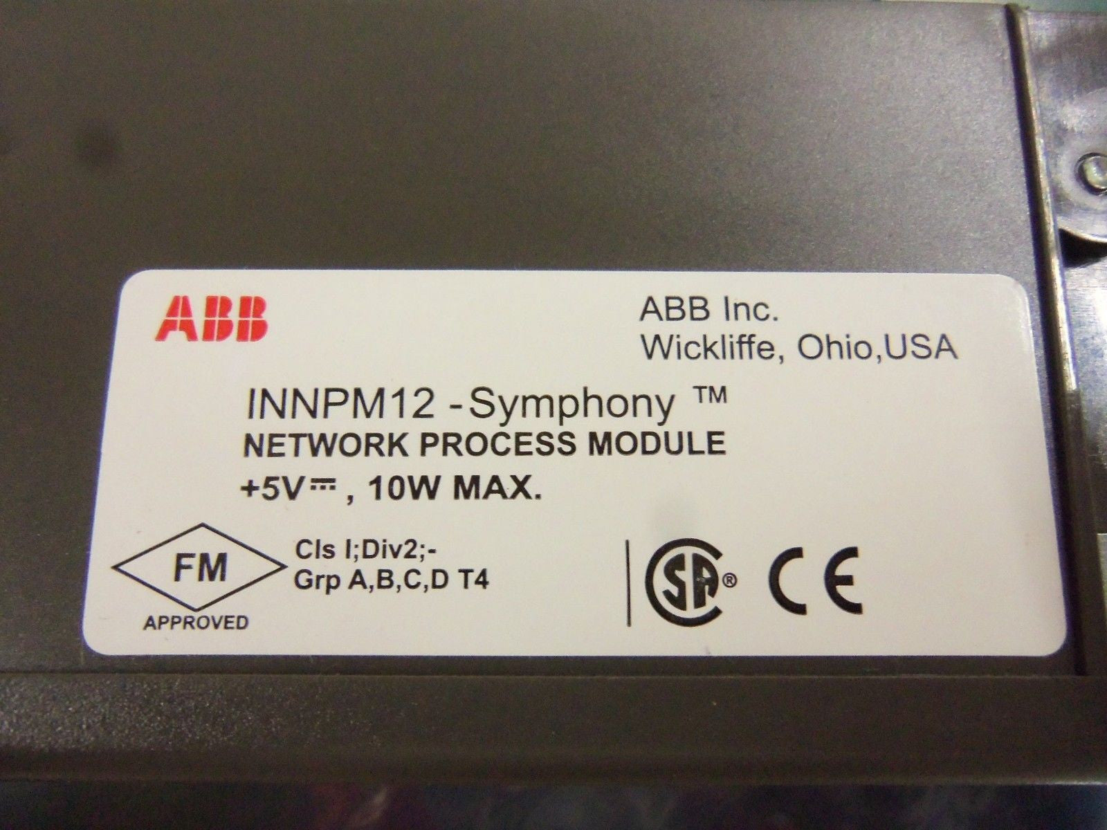 ABB INNPM12 NETWORK PROCESS MODULE *USED*