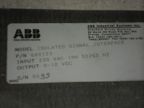 ABB ISOLATED SIGNAL INTERFACE 680123 *NEW NO BOX*