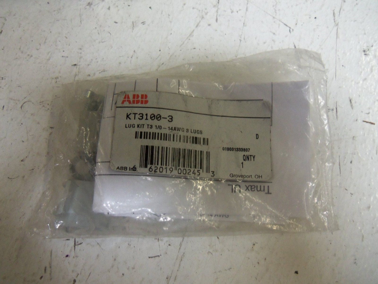ABB KT3100-3 LUG KIT *NEW IN FACTORY BAG*