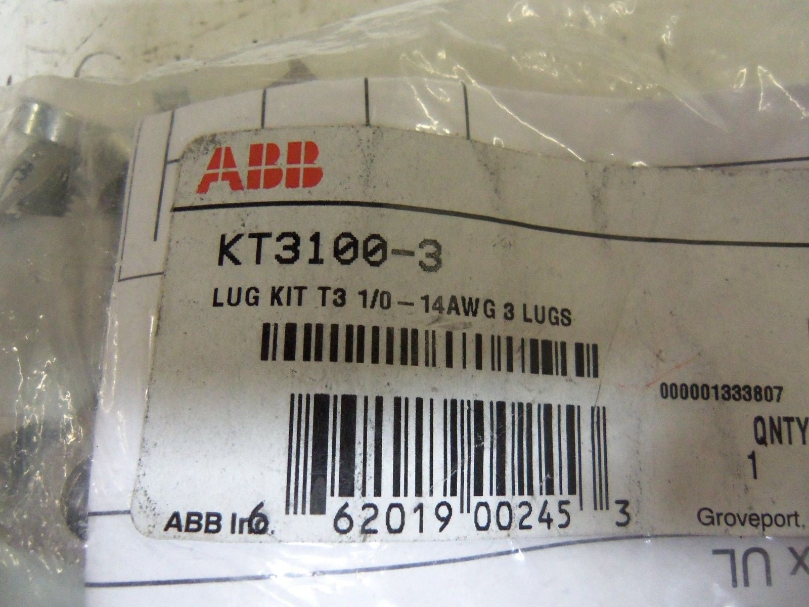 ABB KT3100-3 LUG KIT *NEW IN FACTORY BAG*