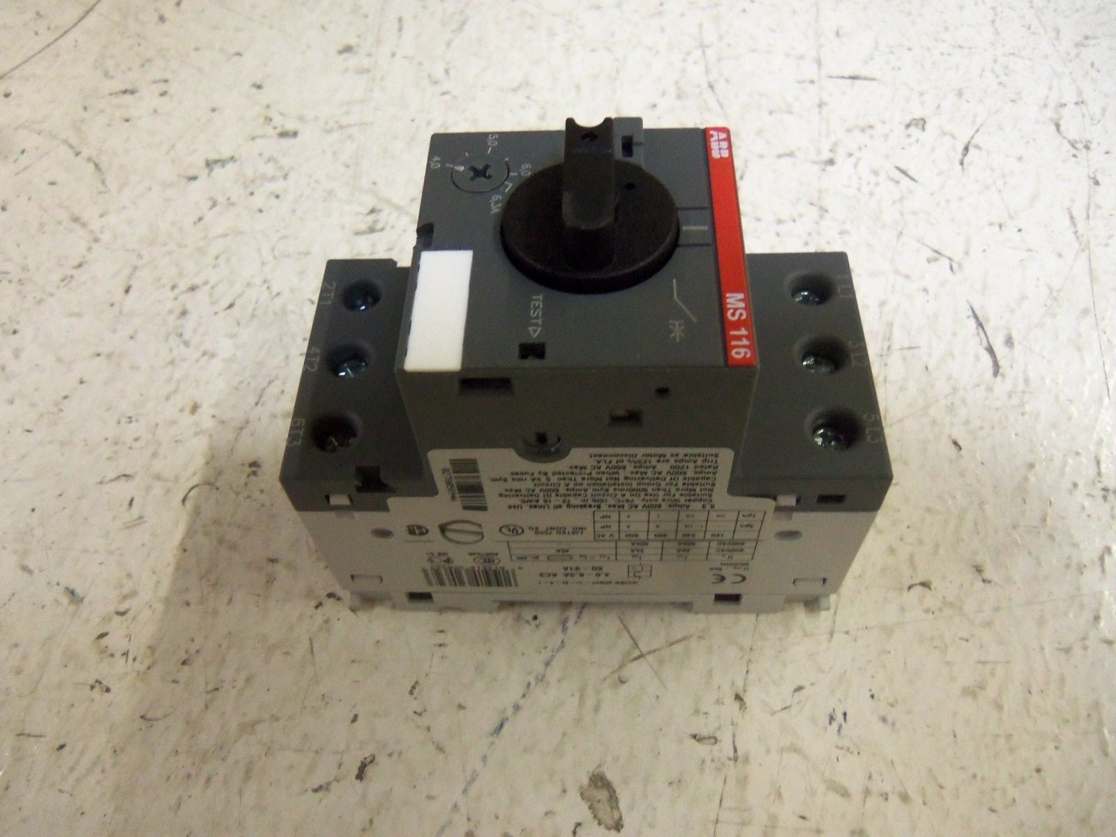 ABB MS116-6.3 1SAM250000R1009 MANUAL MOTOR STARTER 4.0-6.3A *NEW IN BOX*