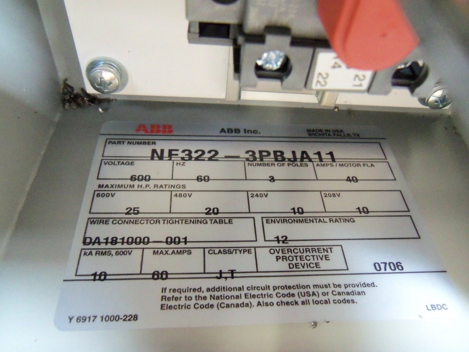 ABB NF322-3PBJA11 *NEW NO BOX*