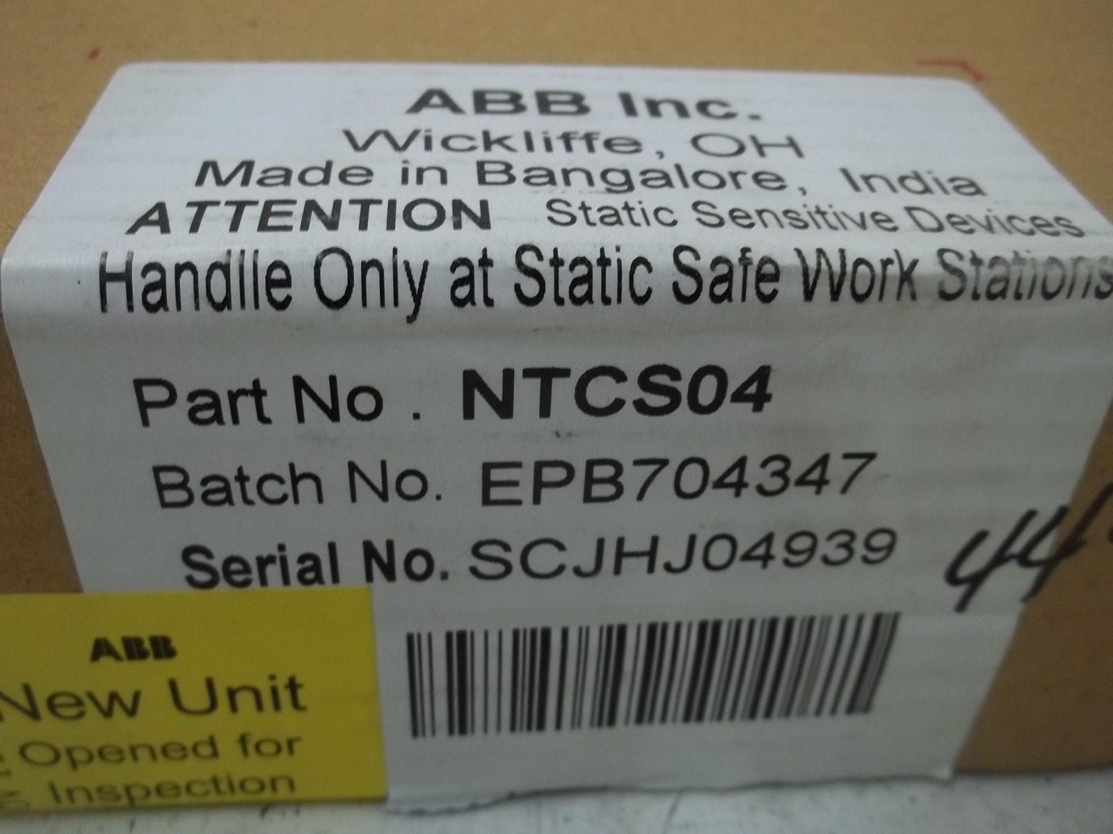 ABB NTCS04 TERMINAL MODULE *VALIDATION SEALED*
