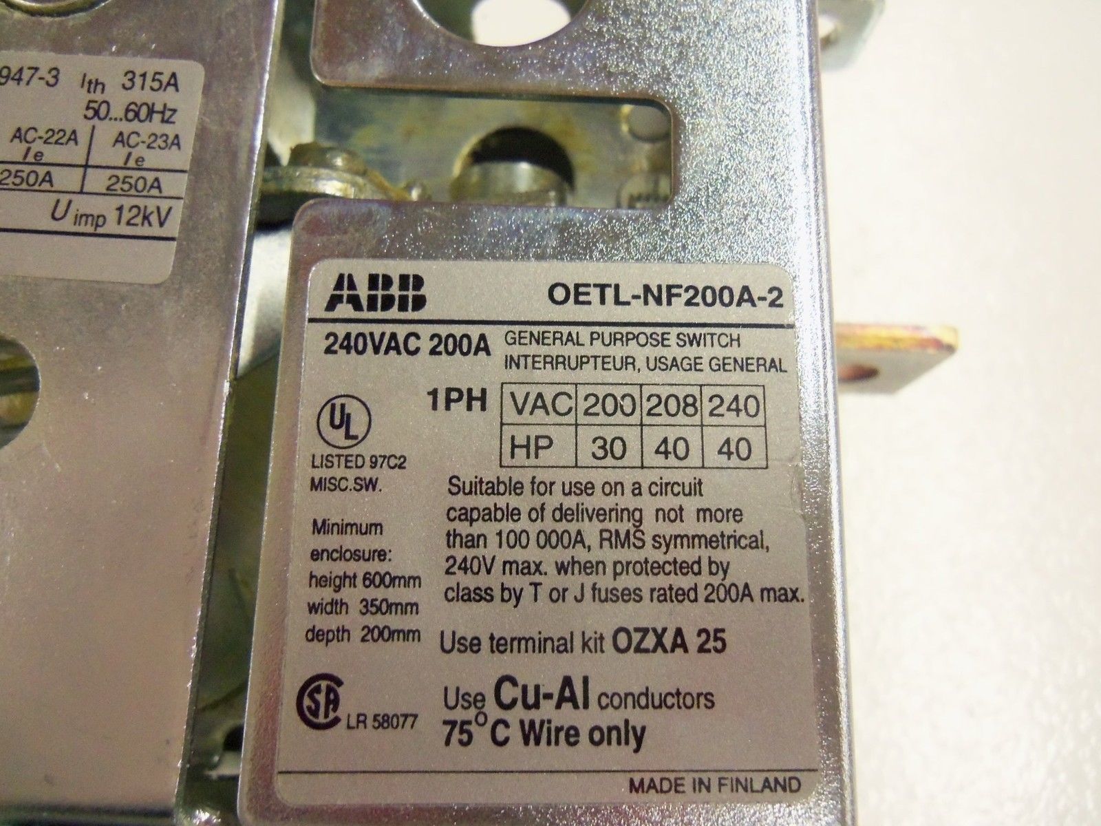 ABB OETL-NF200A-2 *USED*