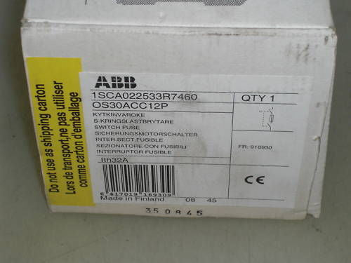 ABB OS30ACC12P 1SA022533R7460 DISCONNECT SWITCH *NEW IN BOX*