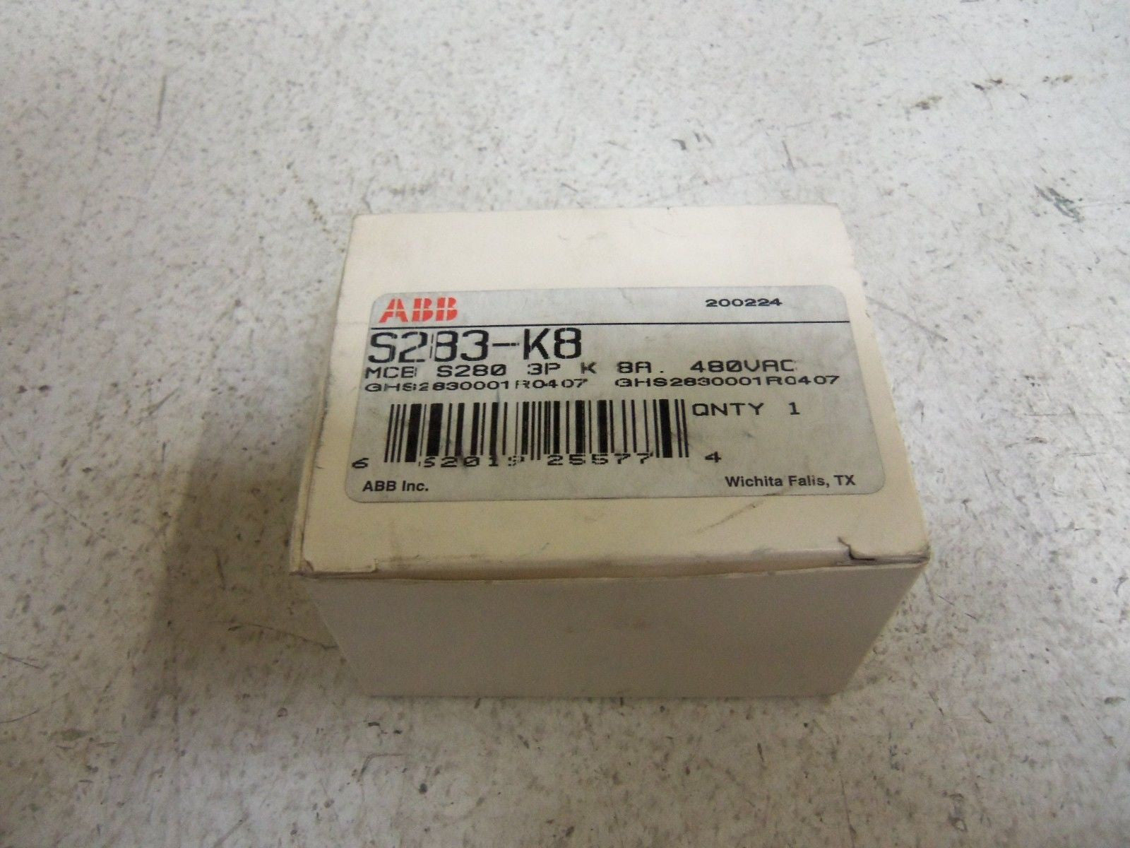 ABB S283-K8 CIRCUIT BREAKER 8A *NEW IN BOX*