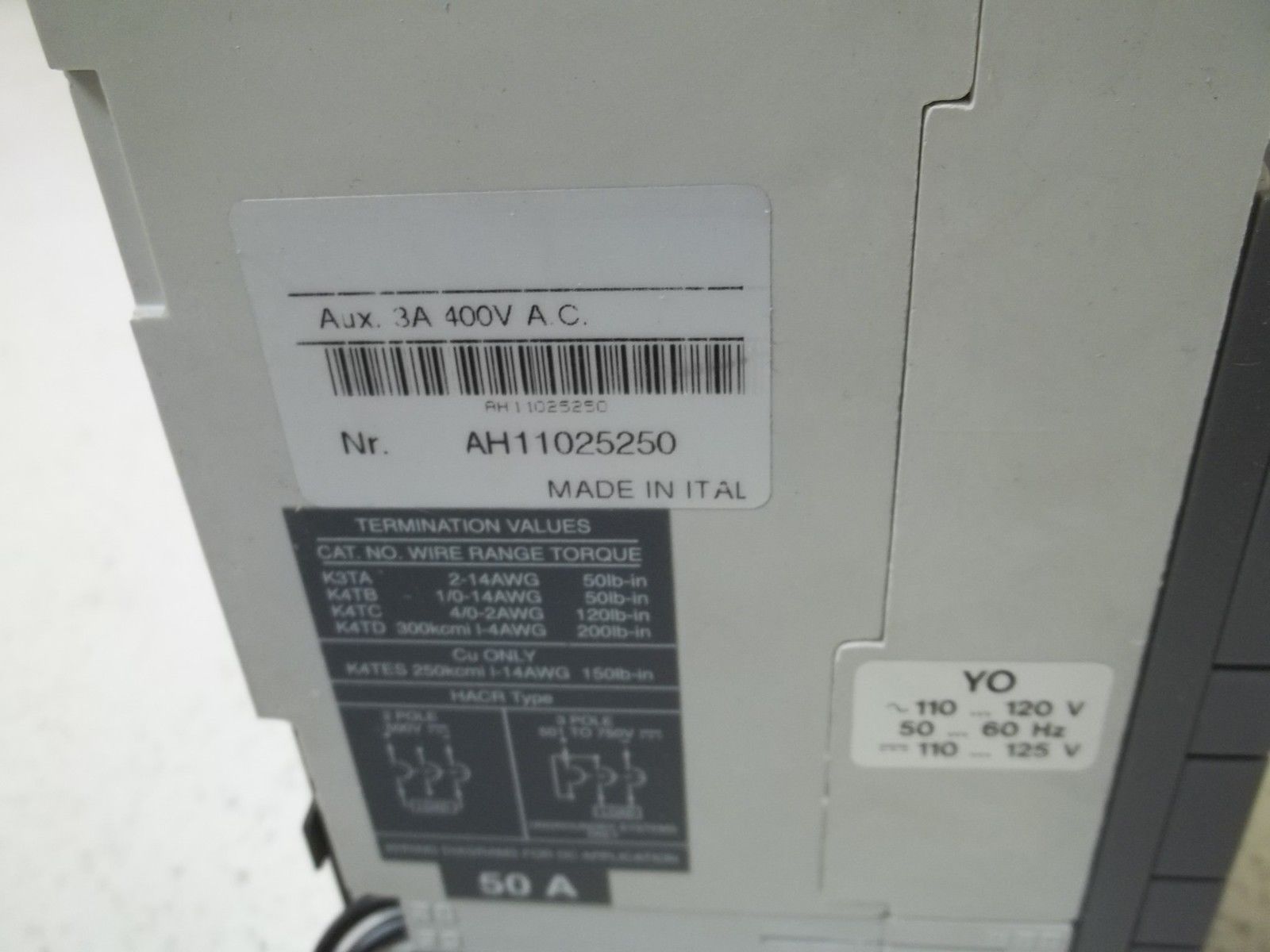 ABB S3N050TW-S4 CICUIT BREAKER 50AMP *NEW IN BOX* (AS PICTURED)