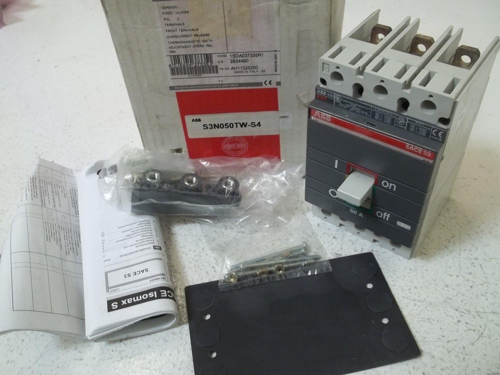 ABB S3N050TW-S4 CICUIT BREAKER 50AMP *NEW IN BOX* (AS PICTURED)