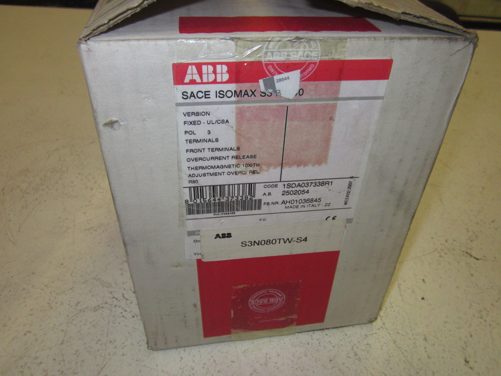 ABB S3N080TW-S4 80 AMP *NEW IN BOX*