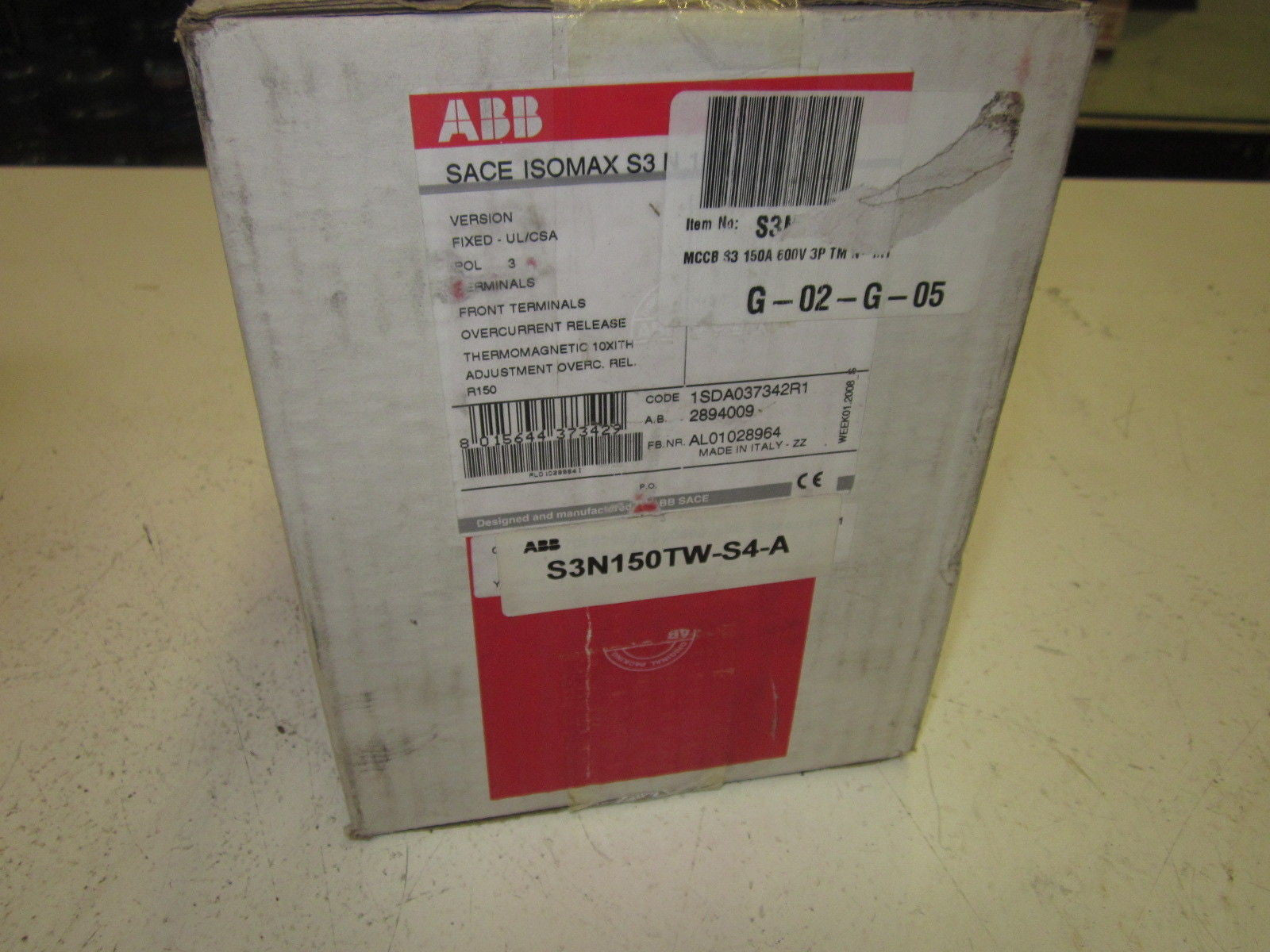 ABB S3N150TW-S4-A 150 AMP *NEW IN BOX*