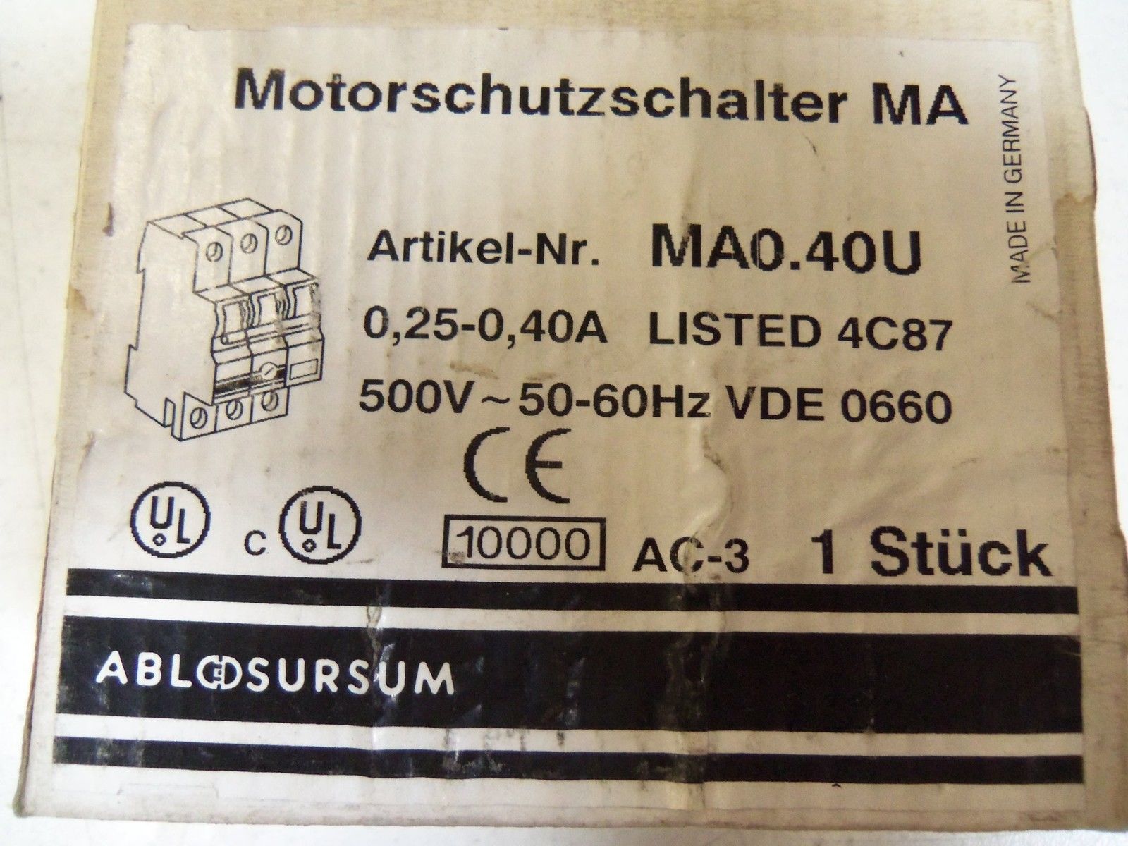 ABL SURSUM MA0.40U *NEW IN BOX*