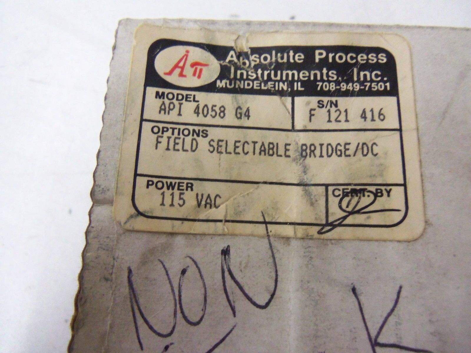 ABSOLUTE PROCESS API4058G4 *NEW IN BOX*