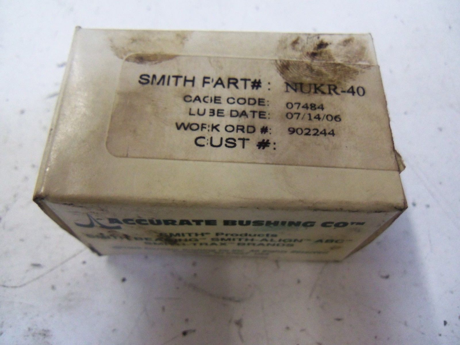 ACCURATE BUSHING CO. NUKR-40 BEARING *NEW IN BOX*