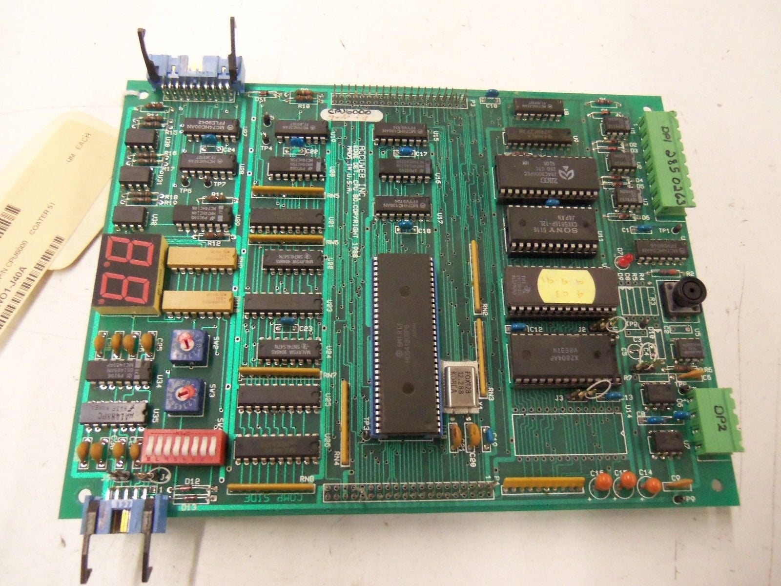 ACCUWEB INC. CPU6000 BOARD ASSEMBLY *USED*