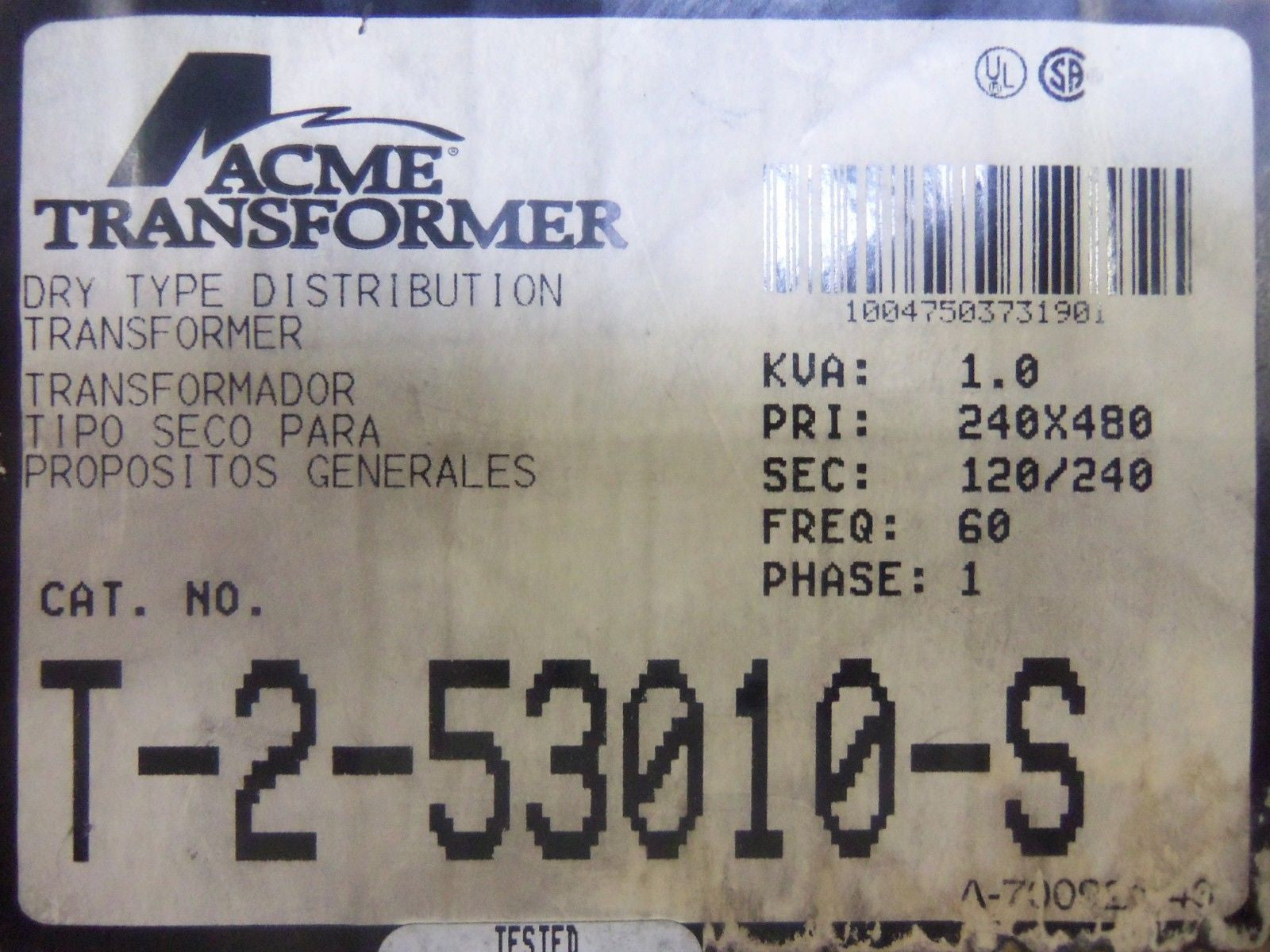 ACME T-2-53010-S  TRANSFORMER *NEW IN BOX*