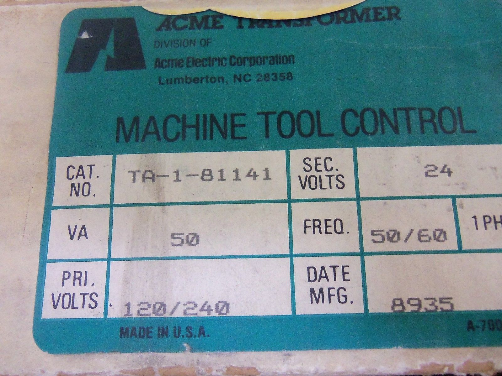 ACME TA-1-81141 *NEW IN BOX*