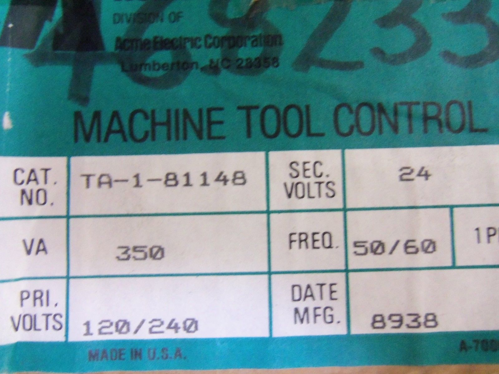 ACME TA-1-81148 TRANSFORMER *NEW IN BOX*