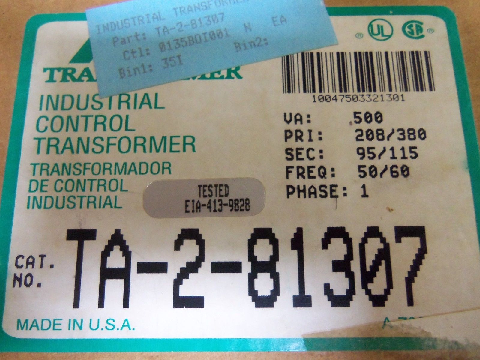 ACME TA-2-81307 INDUSTRIAL CONTROL TRANSFORMER *NEW IN BOX*