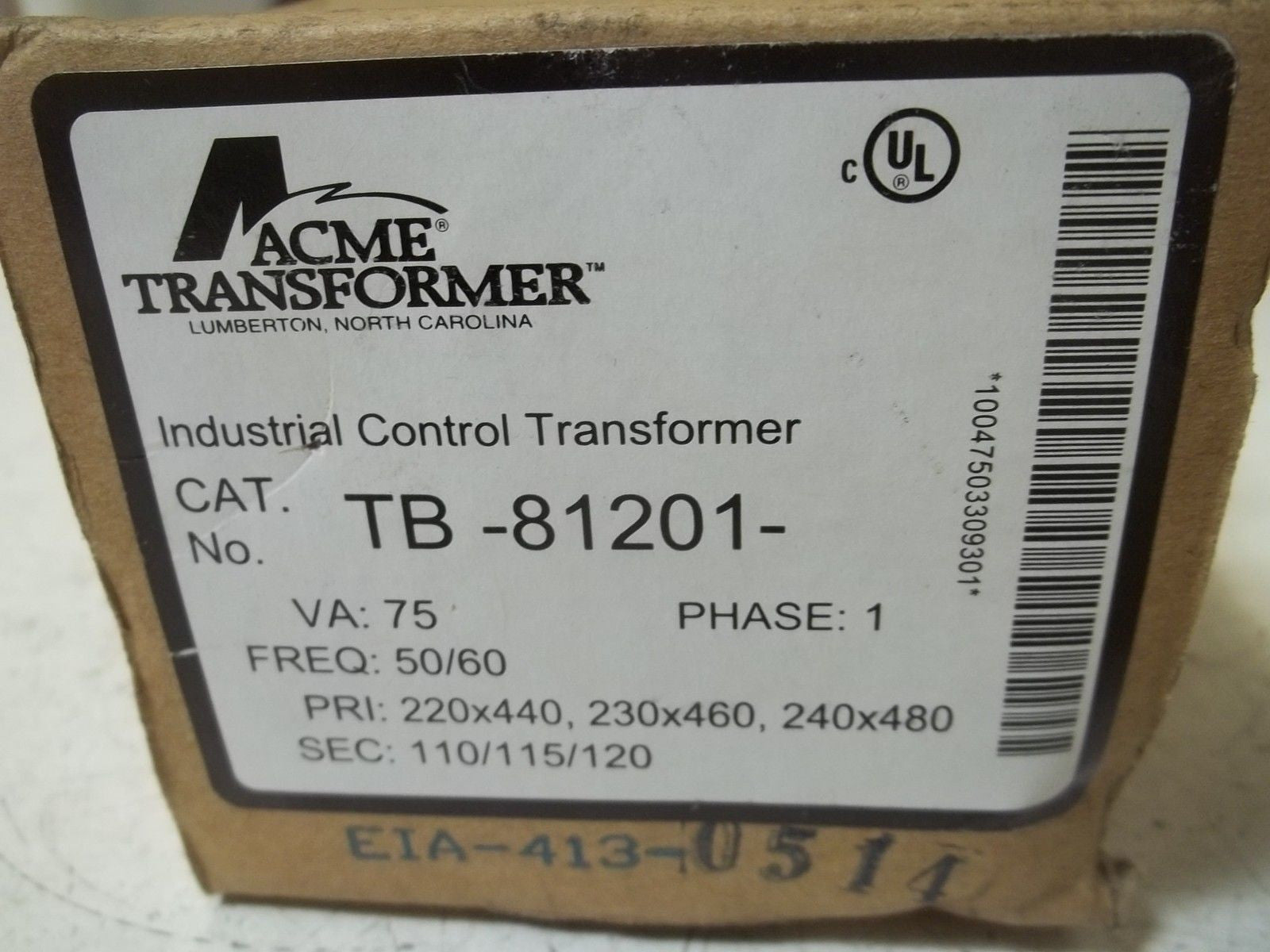 ACME TB-81201 TRANSFORMER *NEW IN BOX*