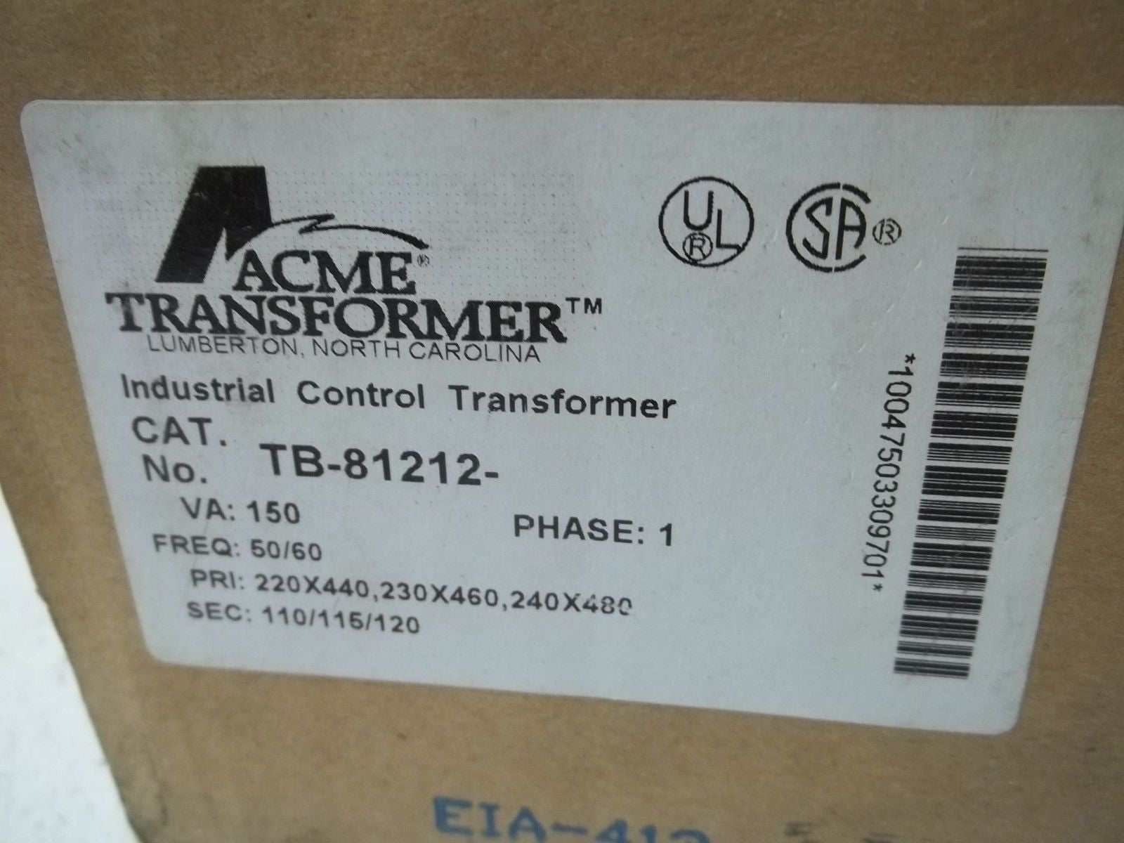 ACME TB-81212 TRANSFORMER *NEW IN BOX*