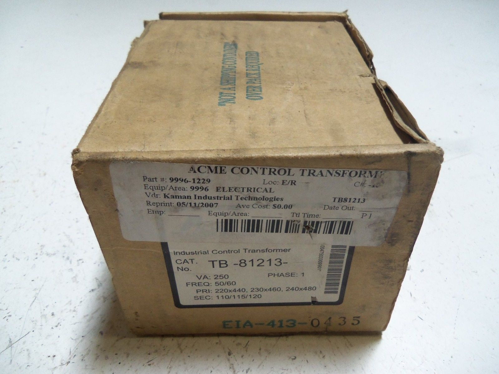 ACME TB-81213 INDUSTRIAL TRANSFORMER *NEW IN BOX*