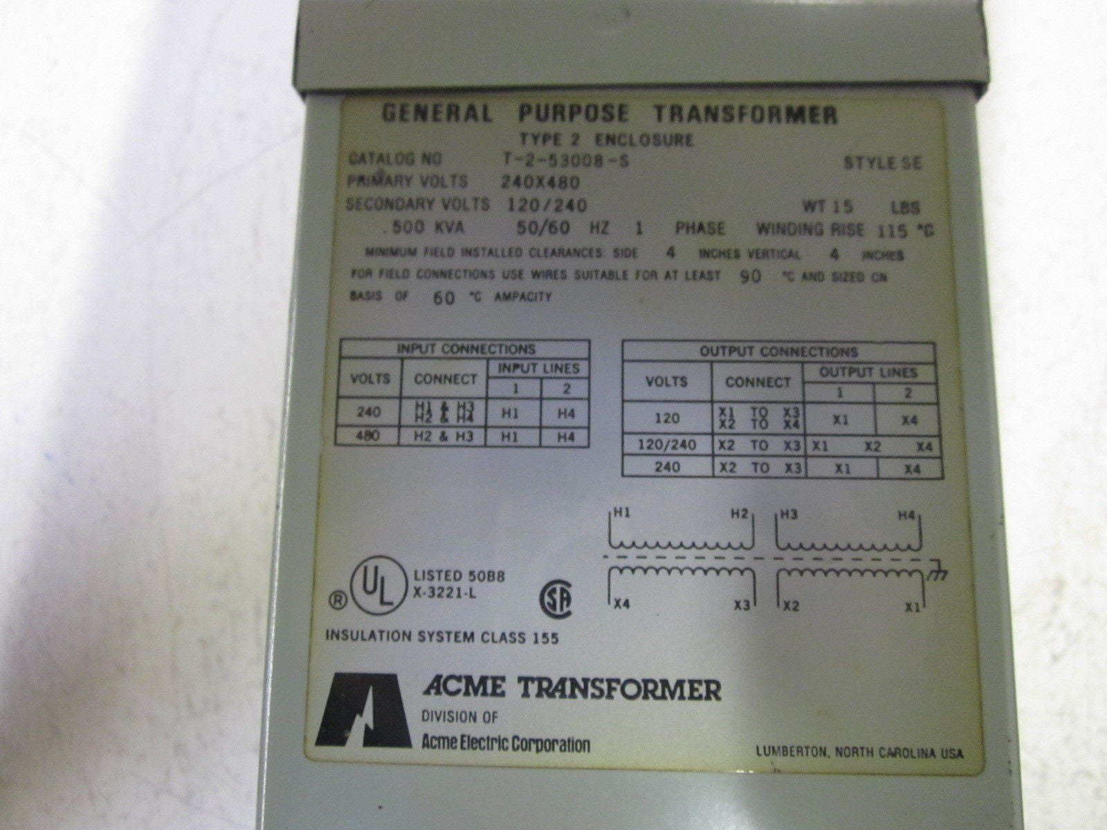 ACME TRANSFORMER T-2-53008-S *USED*