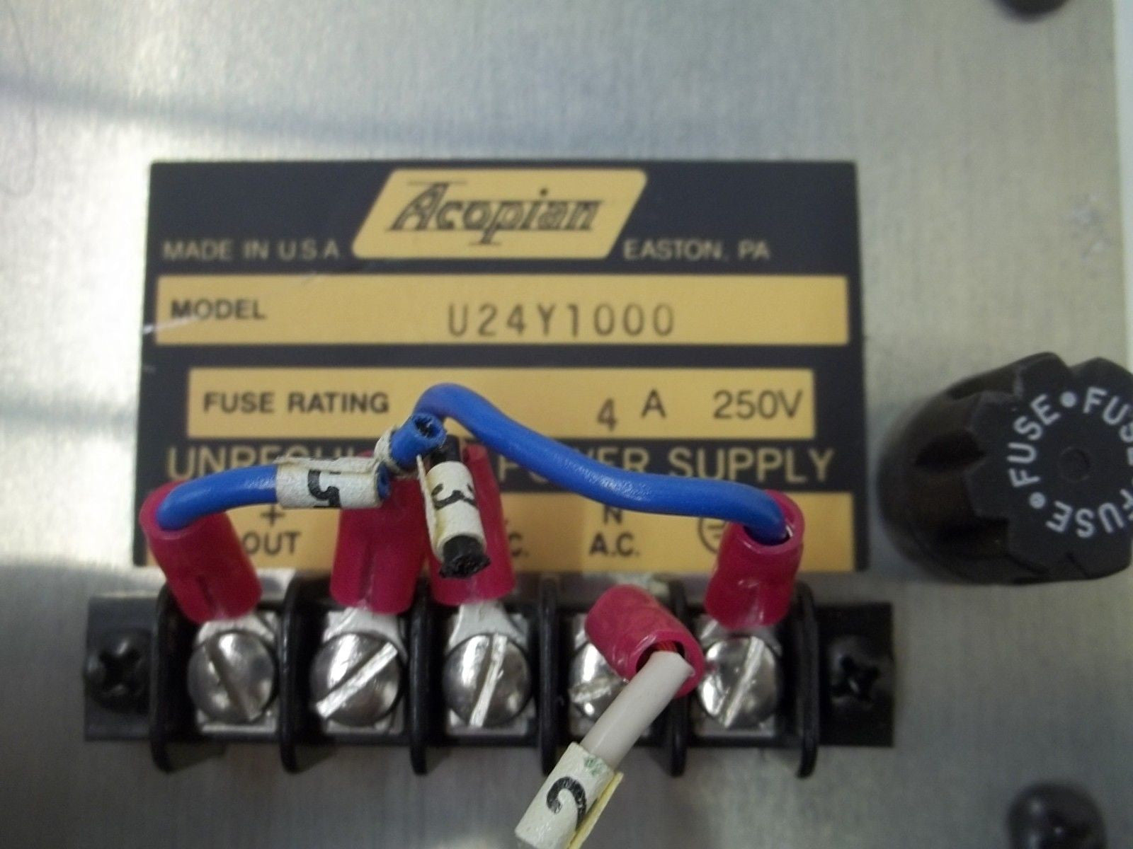 ACOPAIN U24Y1000 UNREGULATED POWER SUPPLY *USED*