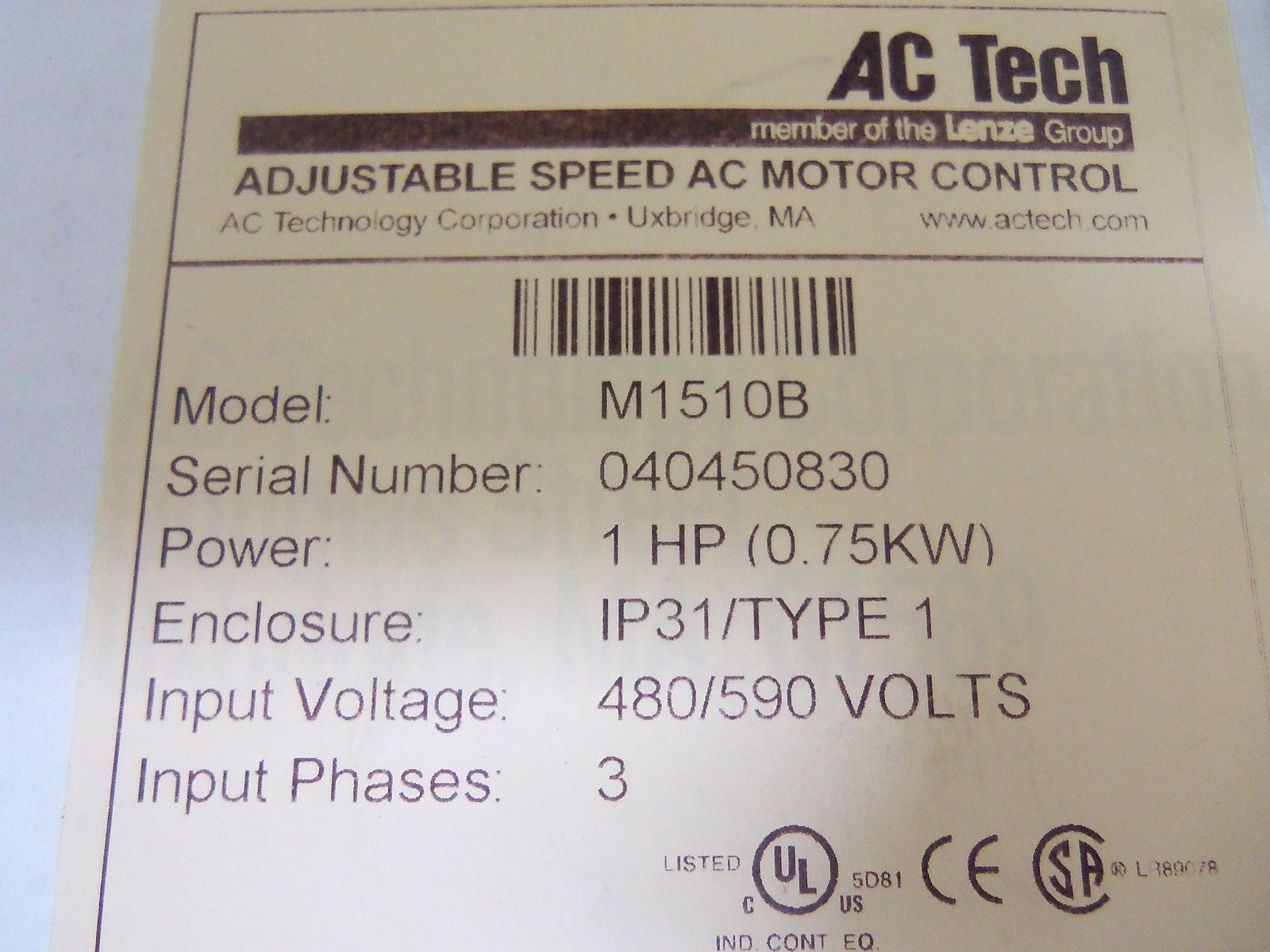 AC TECH M1510B INTELLIGENT DRIVE *NEW IN BOX*