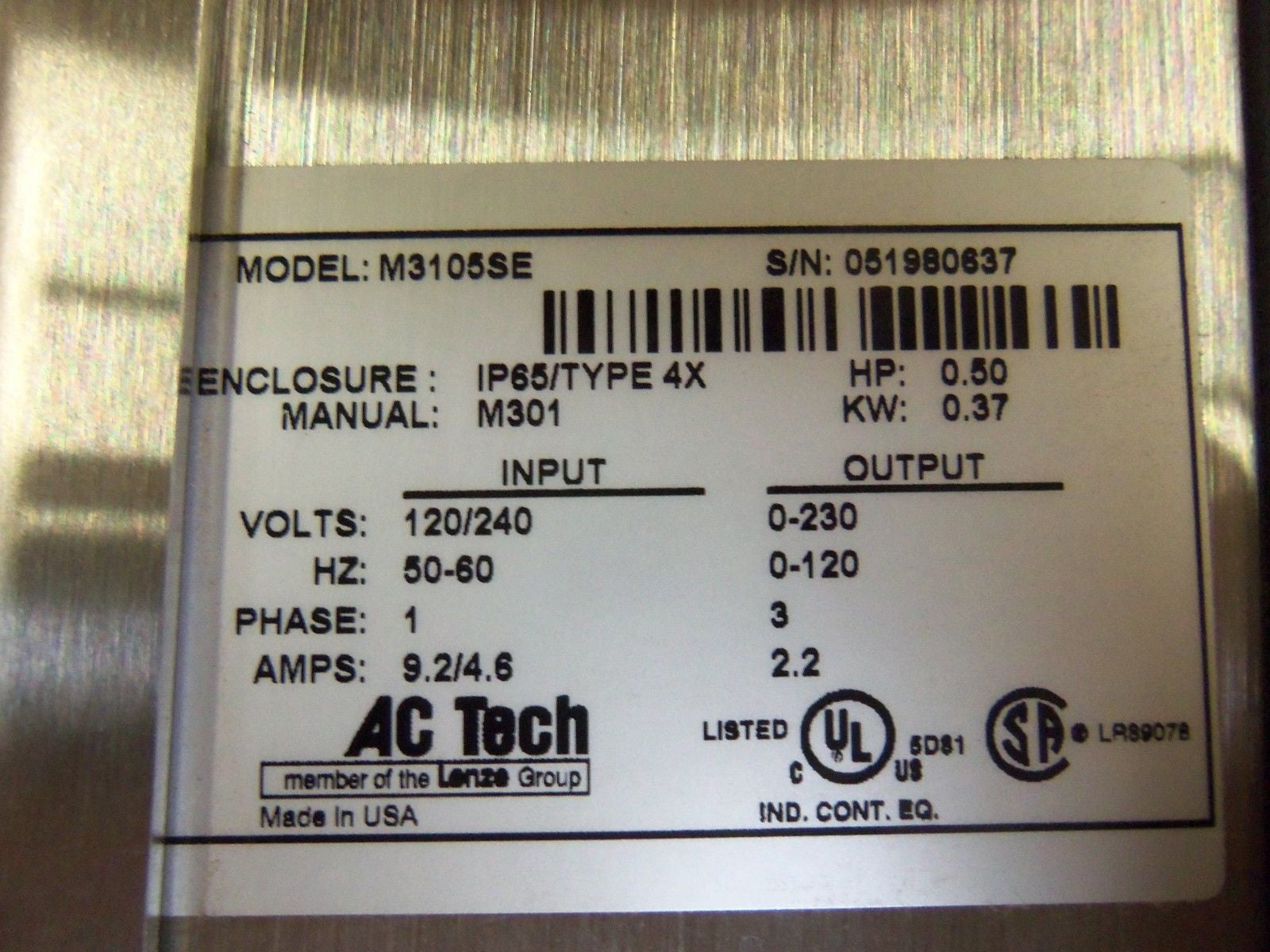 AC TECH M3105SE AC DRIVE *NEW IN BOX*