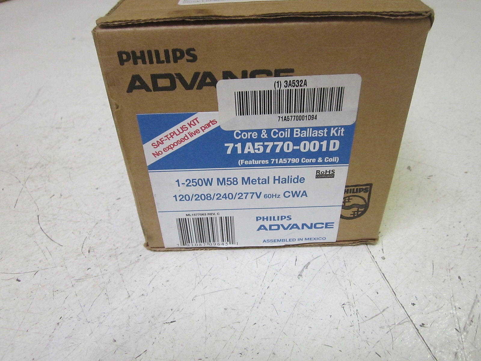 ADVANCE 71A5770-001D CORE & COIL BALLAST 120/208/240/277V *NEW IN BOX*