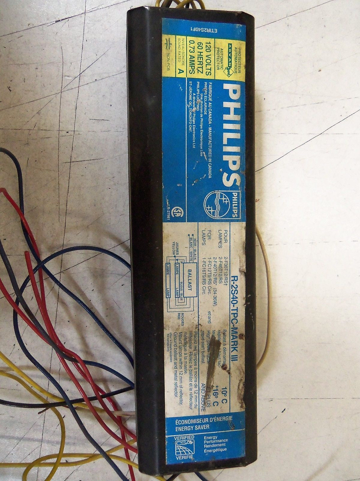 PHILIPS MARK III R-2S40-TPC BALLAST *USED*